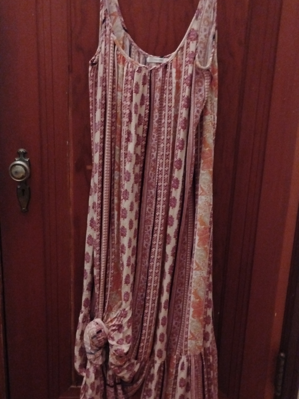 Maurices Pink Floral Stripe Maxi Dress